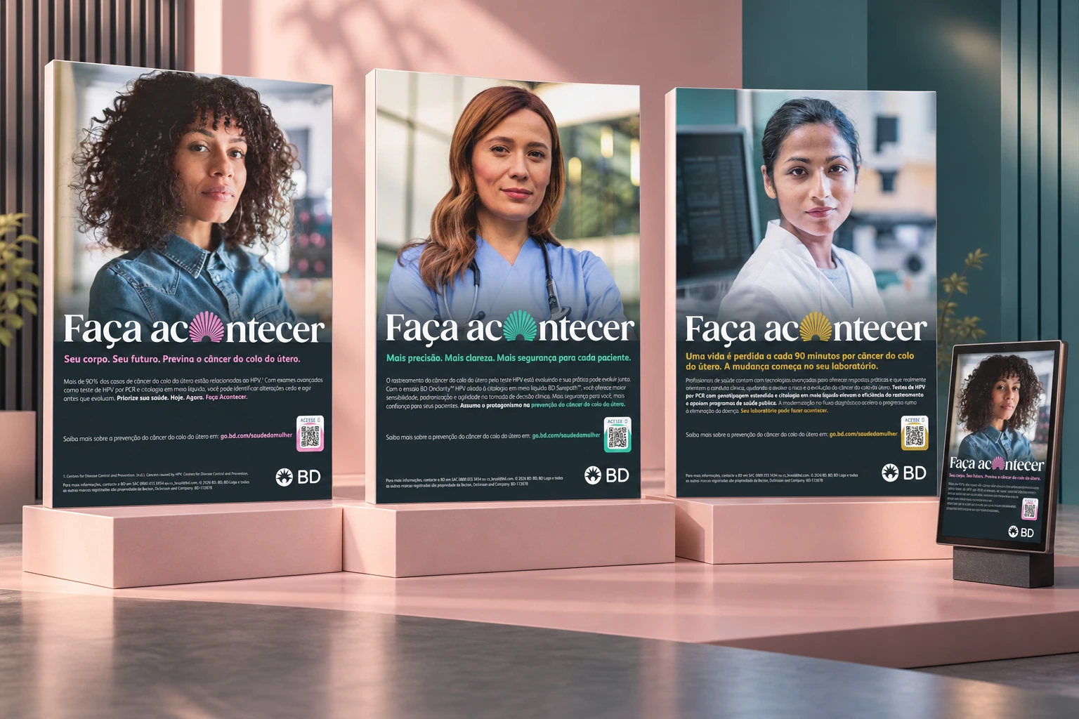 Mockup de apresentação do projeto BD · Saúde da Mulher / AMPLIAR