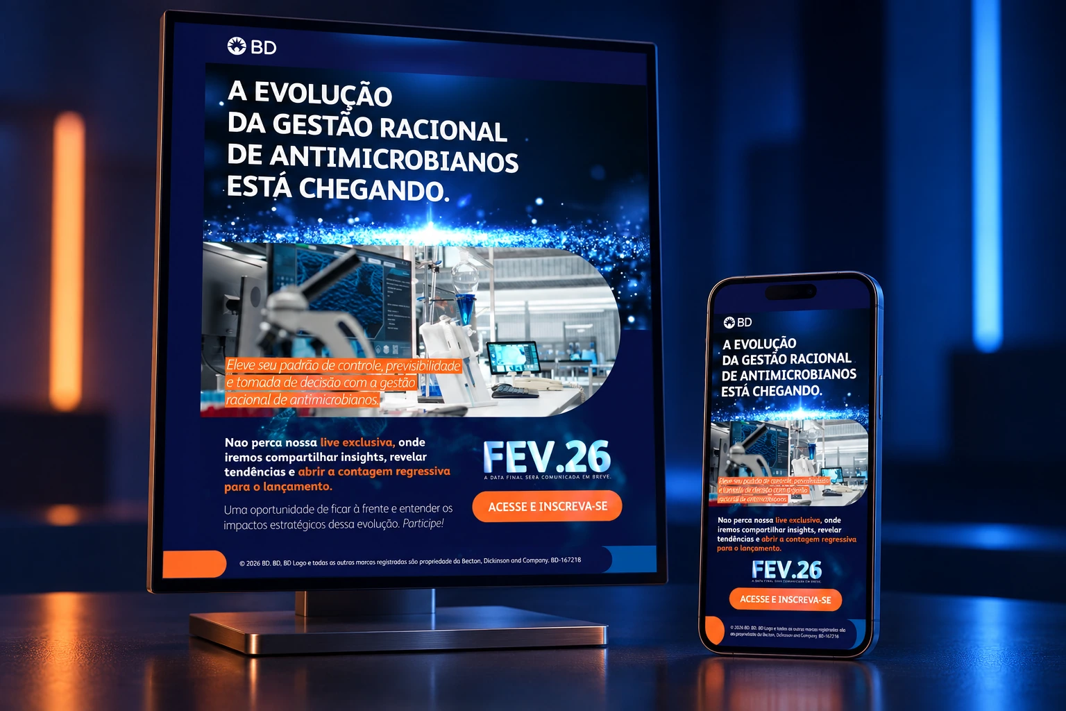 Mockup de apresentação do projeto BD · Diagnostic Stewardship