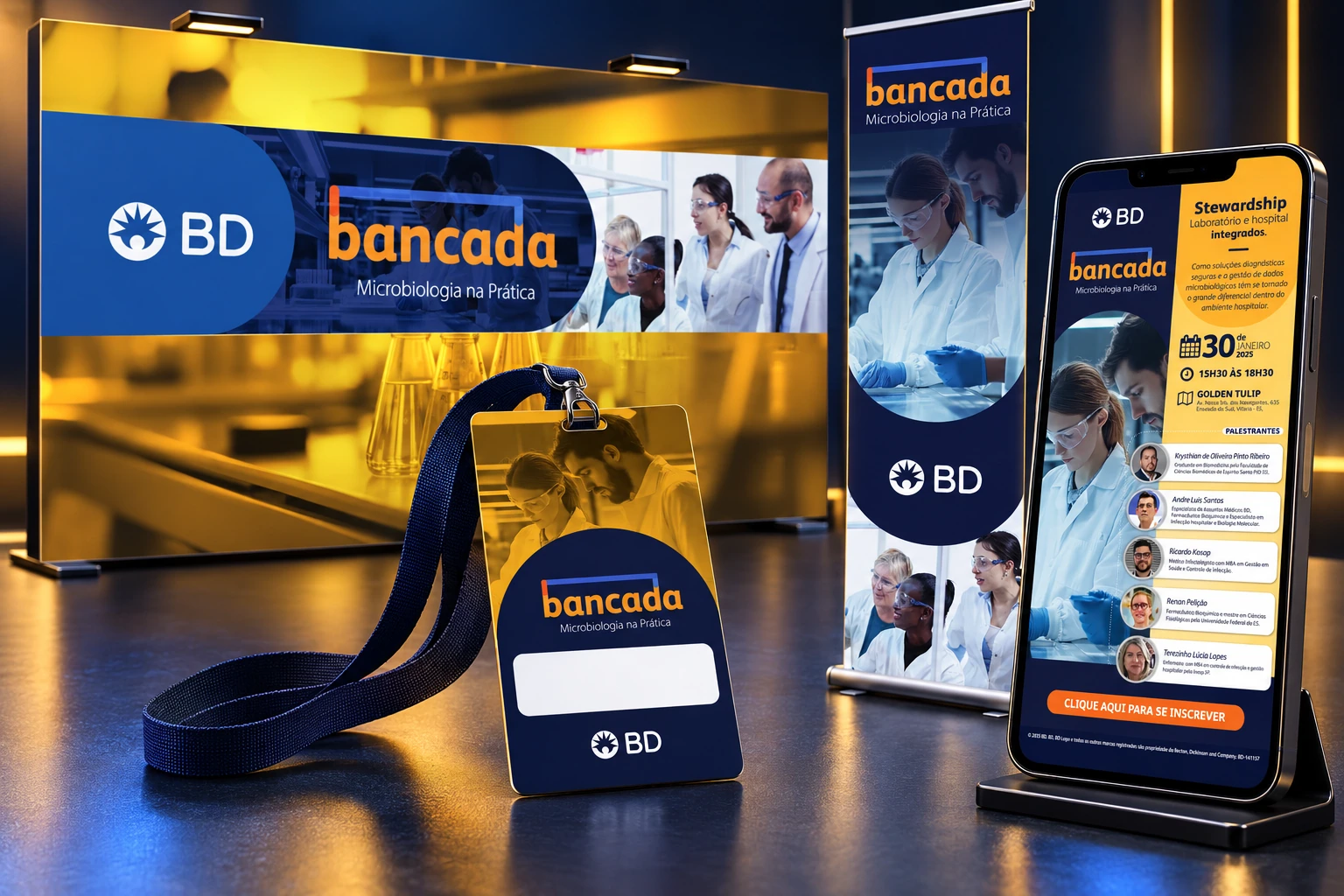 Mockup de apresentação do projeto BD · Na Bancada