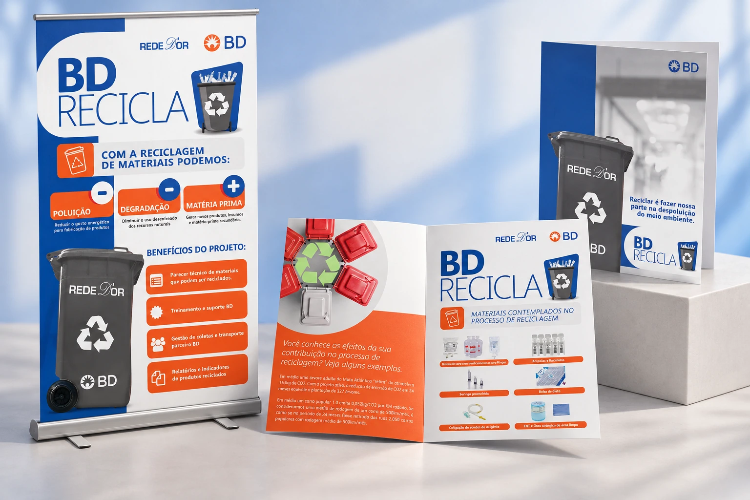 Mockup de apresentação do projeto BD · Recicla
